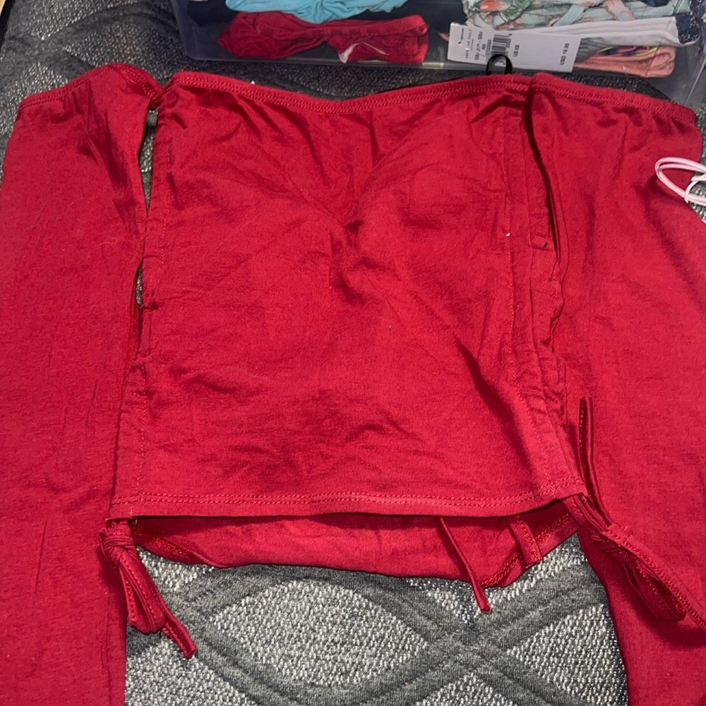 red crop top